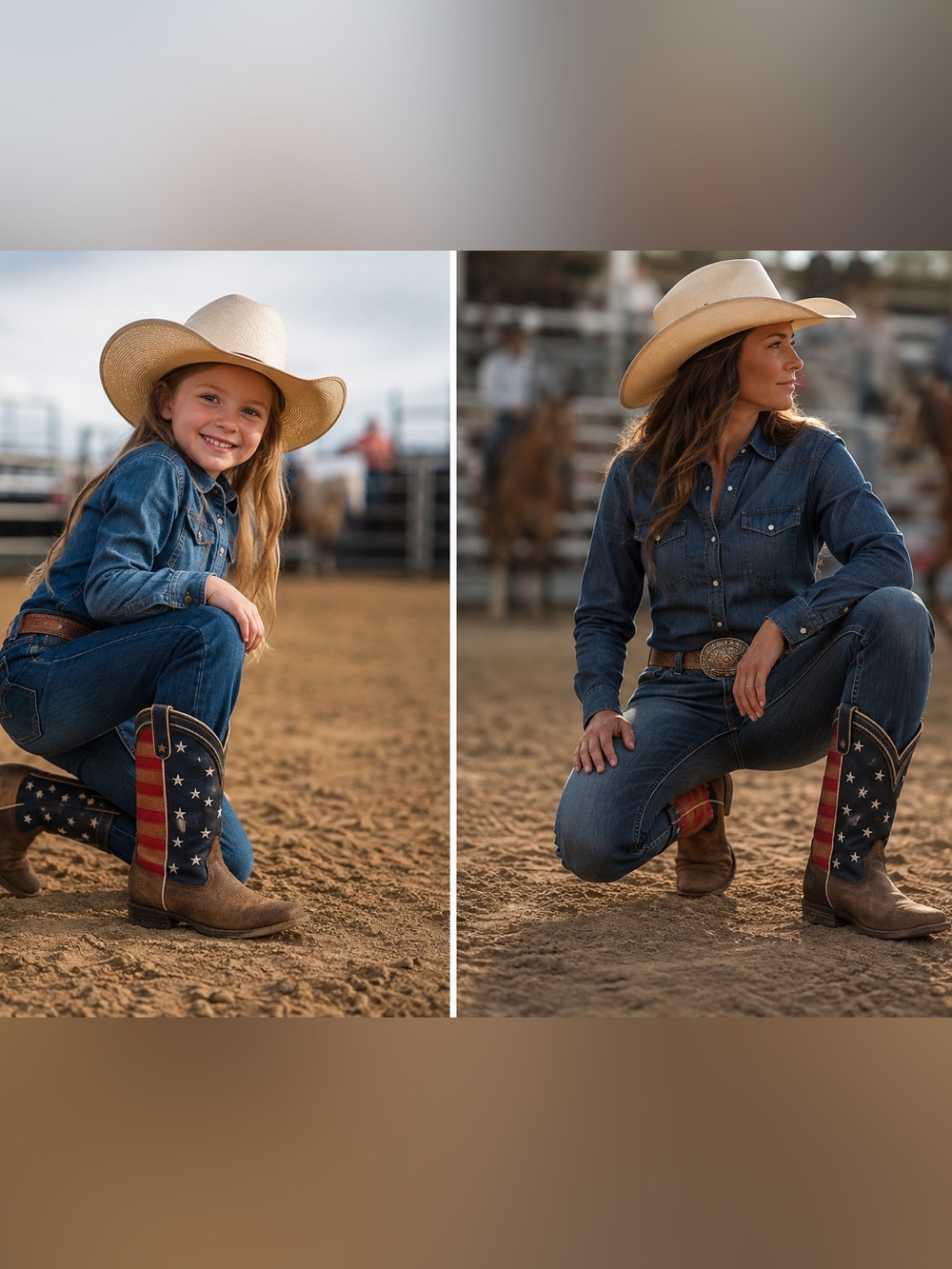 Roper Patriotic Cowboy Boots Kids 3 (Fits Women’s 5) – USA Flag Western Boots